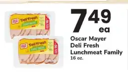 Safeway Oscar Mayer Deli Fresh Lunchmeat Family offer