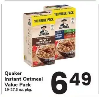 Safeway Quaker Instant Oatmeal Value Pack offer