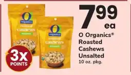 Safeway O Organics Roasted Cashews Unsalted offer
