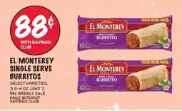 Foodarama El monterey single serve burritos offer