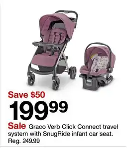 Target Graco Verb Click Connect travel system with SnugRide infant car seat offer