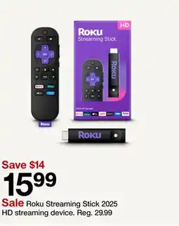 Target Roku Streaming Stick 2025 HD streaming device offer
