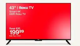 Target 43 Smart 4K HDR Roku TV offer