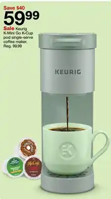 Target Keurig K-Mini Go K-Cup pod-serve coffee maker offer