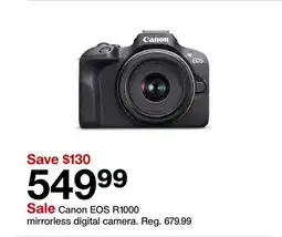 Target Canon EOS R1000 mirrorless digital camera offer