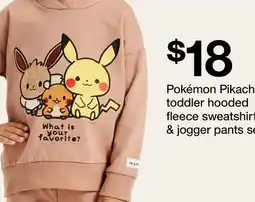 Target Pokémon Pikachu toddler hooded fleece sweatshirt & jogger pants set offer