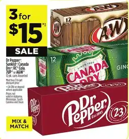 Dollar General Dr Pepper , Sunkist , Canada Dry , RC Cola, 7UP or A & W offer