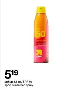 Target up&up 5.5-oz. SPF 50 sport sunscreen spray offer