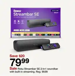 Target Roku Streambar SE 2-in-1 soundbar with built-in streaming offer