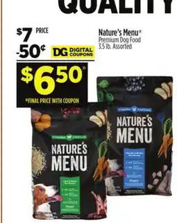 Dollar General Nature's Menu Premium Dog Food offer