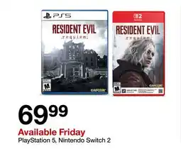 Target Resident Evil requiem for PlayStation 5, Nintendo Switch 2 offer
