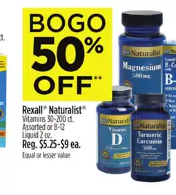 Dollar General Rexall Naturalist Vitamins Assortedor B-12 Liquid offer