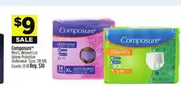 Dollar General Composure TM Men's, Women's or Unisex Protective Underwear offer