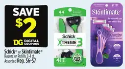 Dollar General Schick or Skintimate Razors or Refi lls offer