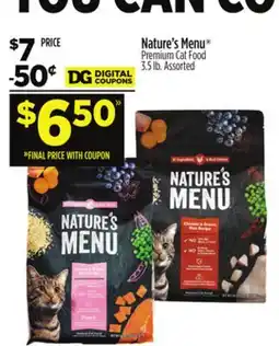 Dollar General Nature's Menu Premium Cat Food offer