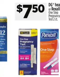 Dollar General DG health or Rexall One Step Pregnancy Test offer