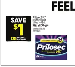 Dollar General Prilosec OTC Heartburn Relief Tablets offer
