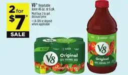 Dollar General V8 Vegetable Juice offer