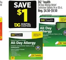 Dollar General DG health All Day Allergy Relief Cetirizine Tablets offer