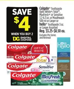 Dollar General Colgate or hello offer