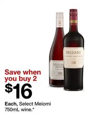 Target Select Meiomi 750mL wine offer