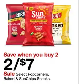 Target Select PopCorners, Baked & SunChips Snacks offer