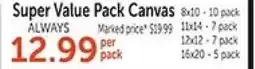 Hobby Lobby Super Value Pack Canvas offer