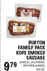 Foodarama Burton family pack rope smoked sausage offer