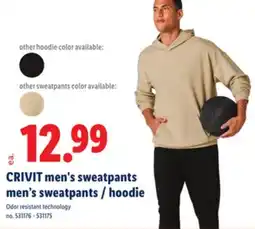 Lidl CRIVIT men's sweatpants men's sweatpants / hoodie offer