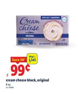 Lidl cream cheese block, original offer
