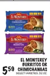 Foodarama El monterey burritos or chimichangas offer