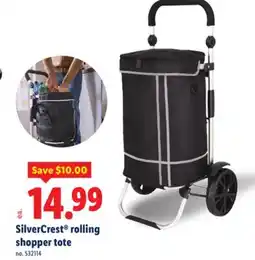 Lidl SilverCrest rolling shopper tote offer