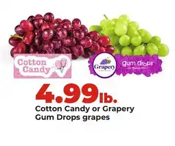Hy-Vee Cotton Candy or Grapery Gum Drops grapes offer