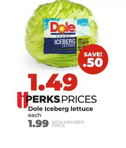 Hy-Vee Dole Iceberg lettuce offer