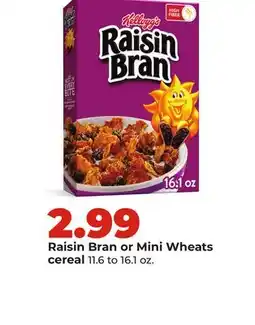 Hy-Vee Raisin Bran or Mini Wheats cereal offer