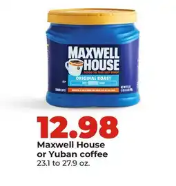 Hy-Vee Maxwell House or Yuban coffee offer