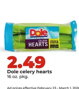 Hy-Vee Dole celery hearts offer