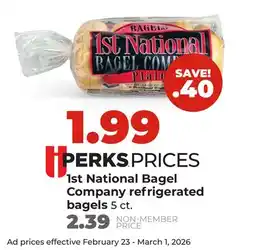 Hy-Vee 1st National Bagel Company refrigerated bagels offer