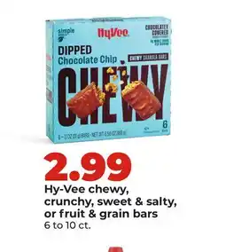 Hy-Vee Hy-Vee chewy, crunchy, sweet & salty, or fruit & grain bars offer