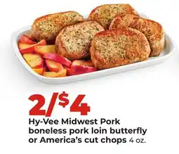 Hy-Vee Hy-Vee Midwest Pork boneless pork loin butterfly or America's cut chops offer