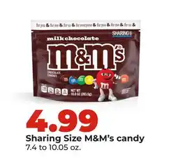 Hy-Vee Sharing Size M&M's candy offer