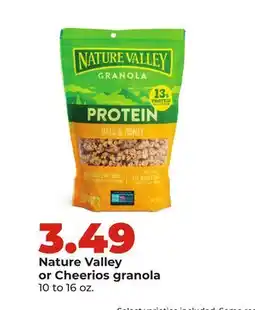 Hy-Vee Nature Valley or Cheerios granola offer