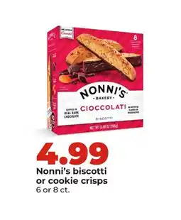 Hy-Vee Nonni's biscotti or cookie crisps offer