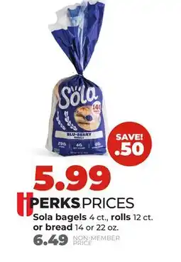 Hy-Vee Sola bagels 4 ct., rolls 12 ct. or bread 14 or 22 oz offer