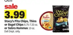 Meijer Stacy's Pita Chips, Thins or Bagel Chips 6.75-7.33 oz. or Sabra Hummus 10 oz offer