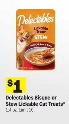 Meijer Delectables Bisque or Stew Lickable Cat Treats offer