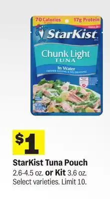 Meijer StarKist Tuna Pouch 2.6-4.5 oz. or Kit 3.6 oz offer