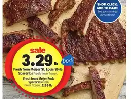 Meijer Fresh from Meijer St. Louis Style Spareribs offer