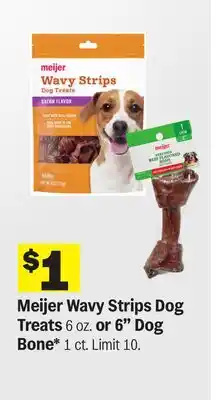 Meijer Meijer Wavy Strips Dog Treats 6 oz. or 6 Dog Bone* 1 ct offer