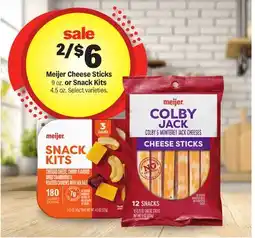 Meijer Meijer Cheese Sticks 9 oz. or Snack Kits 4.5 oz offer